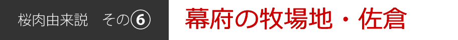 桜肉由来説[その6]幕府の牧場地・佐倉